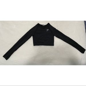 Gymshark Vital seamless 2.0 long sleeve crop top color Black Marl